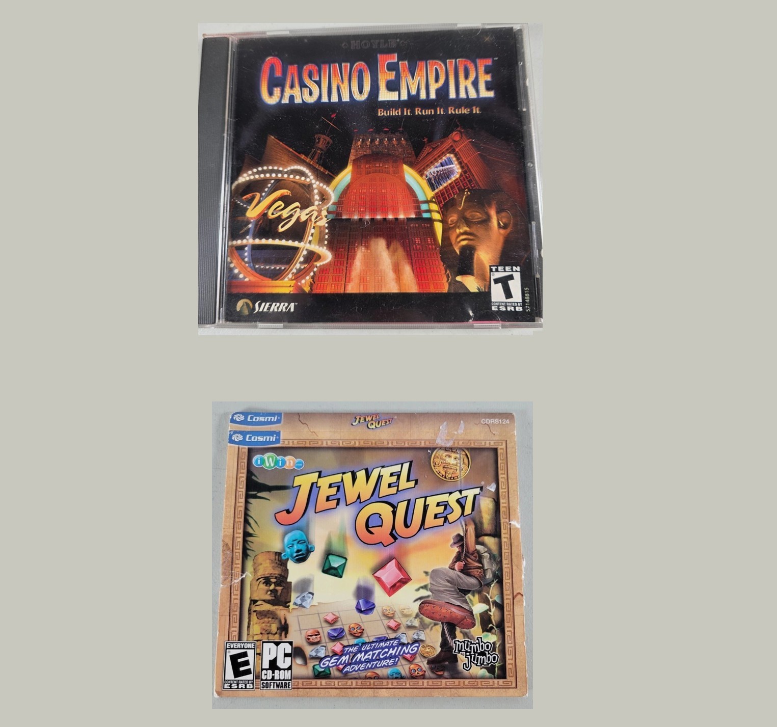 PC Game Lot Casino Empire Tycoon Simulation + Jewel Quest Puzzle – Windows CD