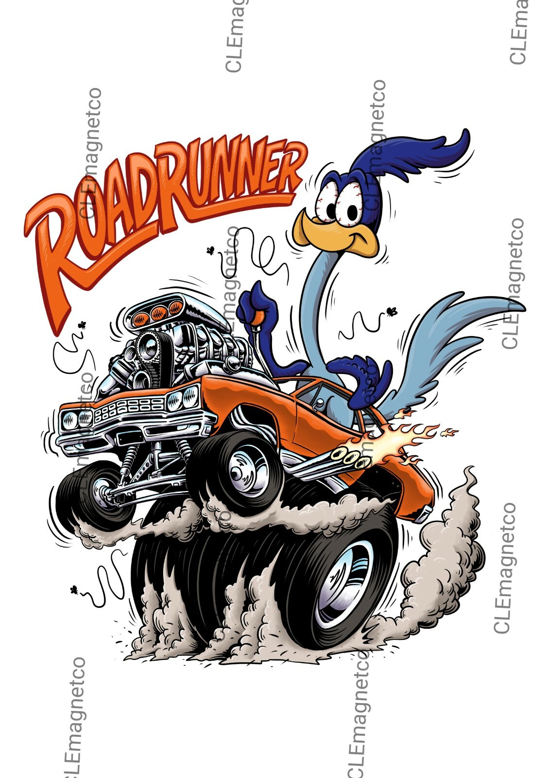 Muscle Car MAGNET - Ratfink Style Road Runner cartoon Show Rat Fink Odd Rods