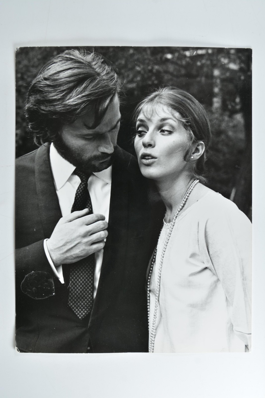 Joanna Shimkus Bearded Man Couple Portrait Apis Paris c1960s VTG Photo