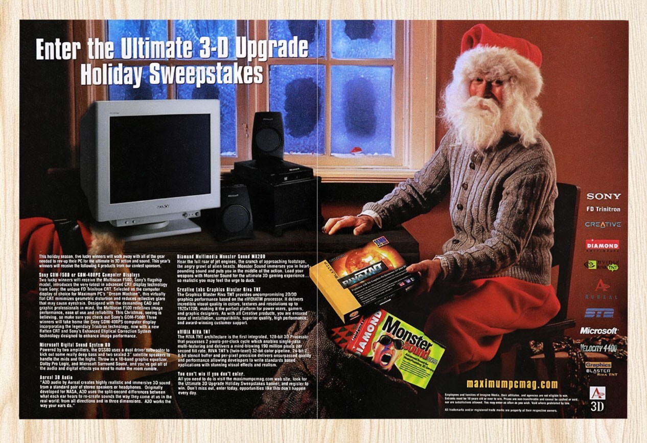 1998 Maximum PC Ultimate 3-D Upgrade Holiday Sweepstakes Original Advertisement