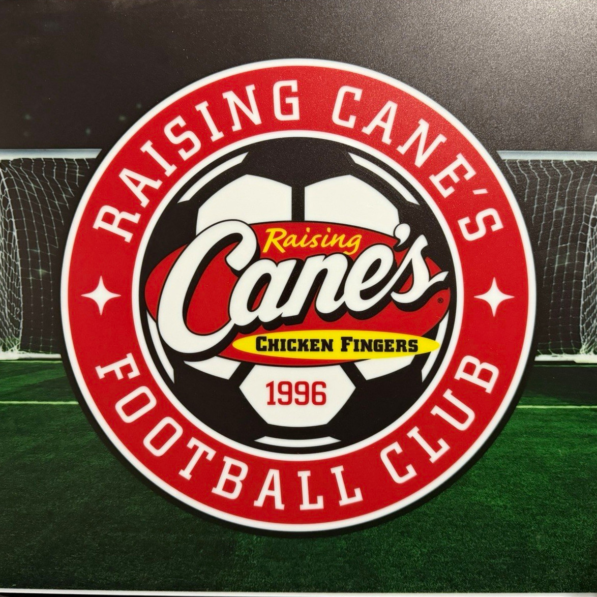 Raising Cane’s Canes Chicken Fingers Football Club FIFA Soccer Acrylic Sign