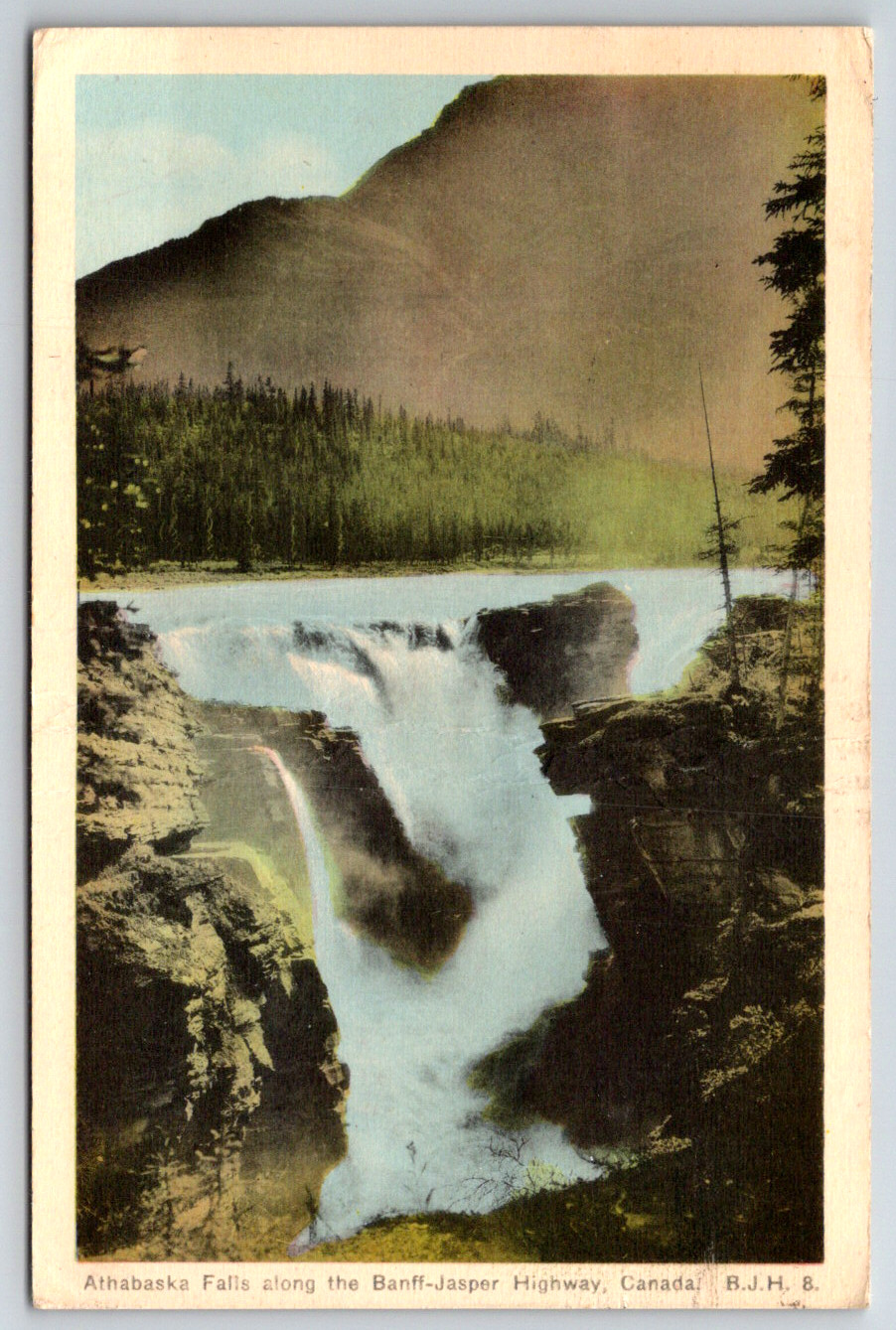 c1960s Athabaska Falls Banff-Jasper Canada Vintage Postcard