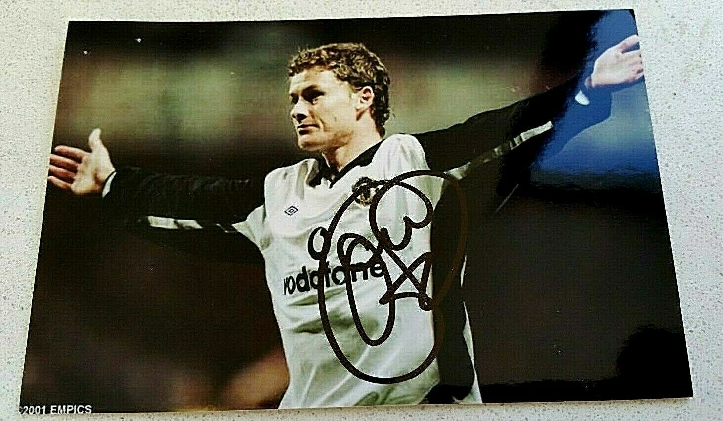 Original action photo Ole Gunnar Solskjaer - Signed - Man Utd - RARE