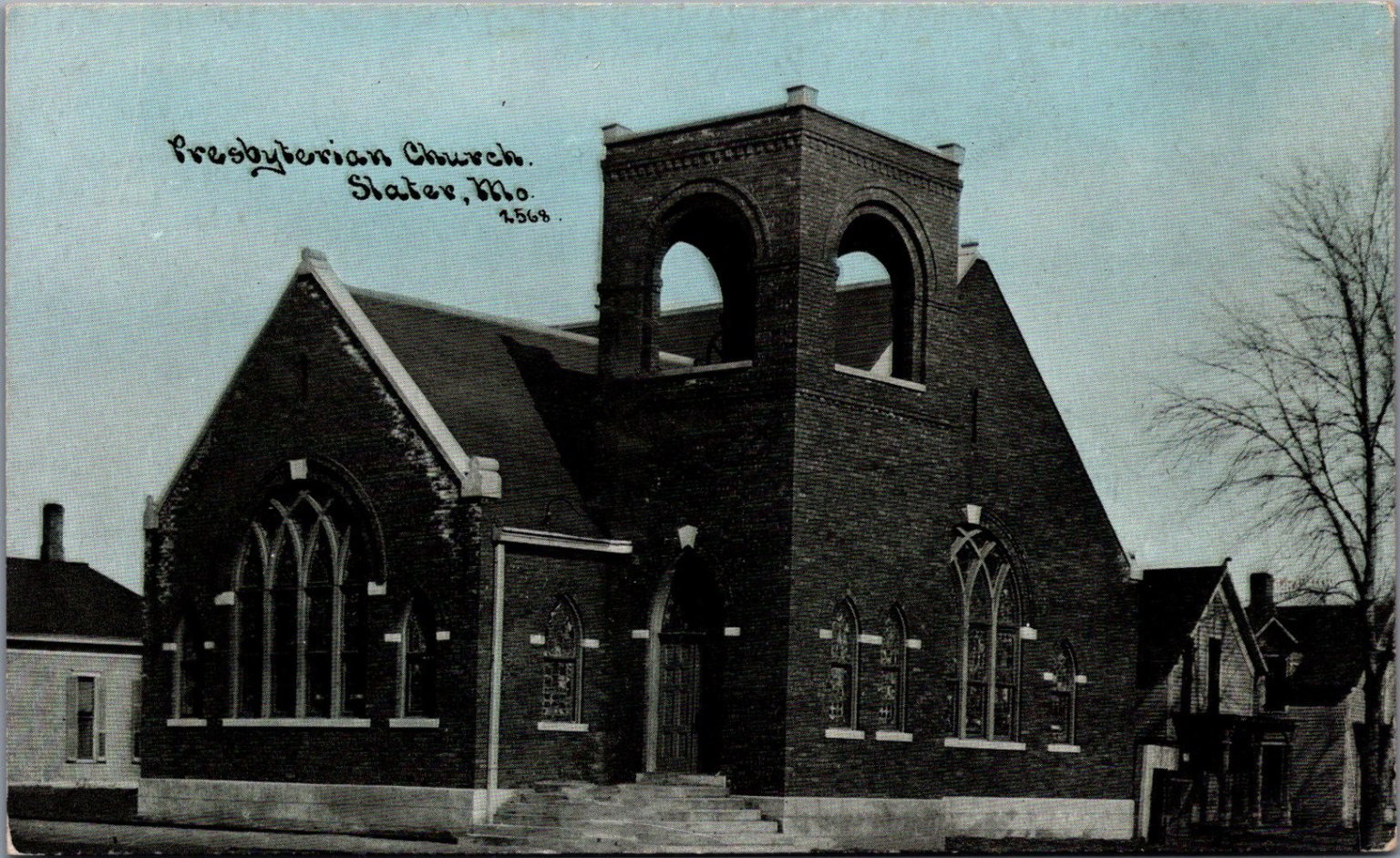 Presbyterian Church Slater MO Vintage Postcard C.U. Williams Photoette