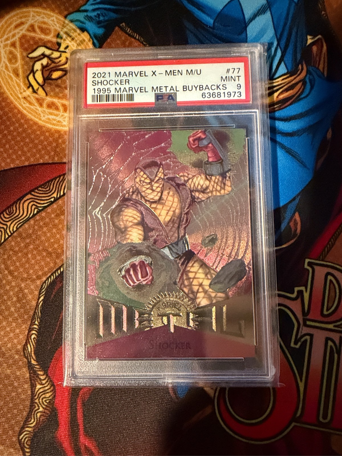 2021 Marvel X-Men Metal Universe 1995 Buybacks Shocker #77 PSA 9