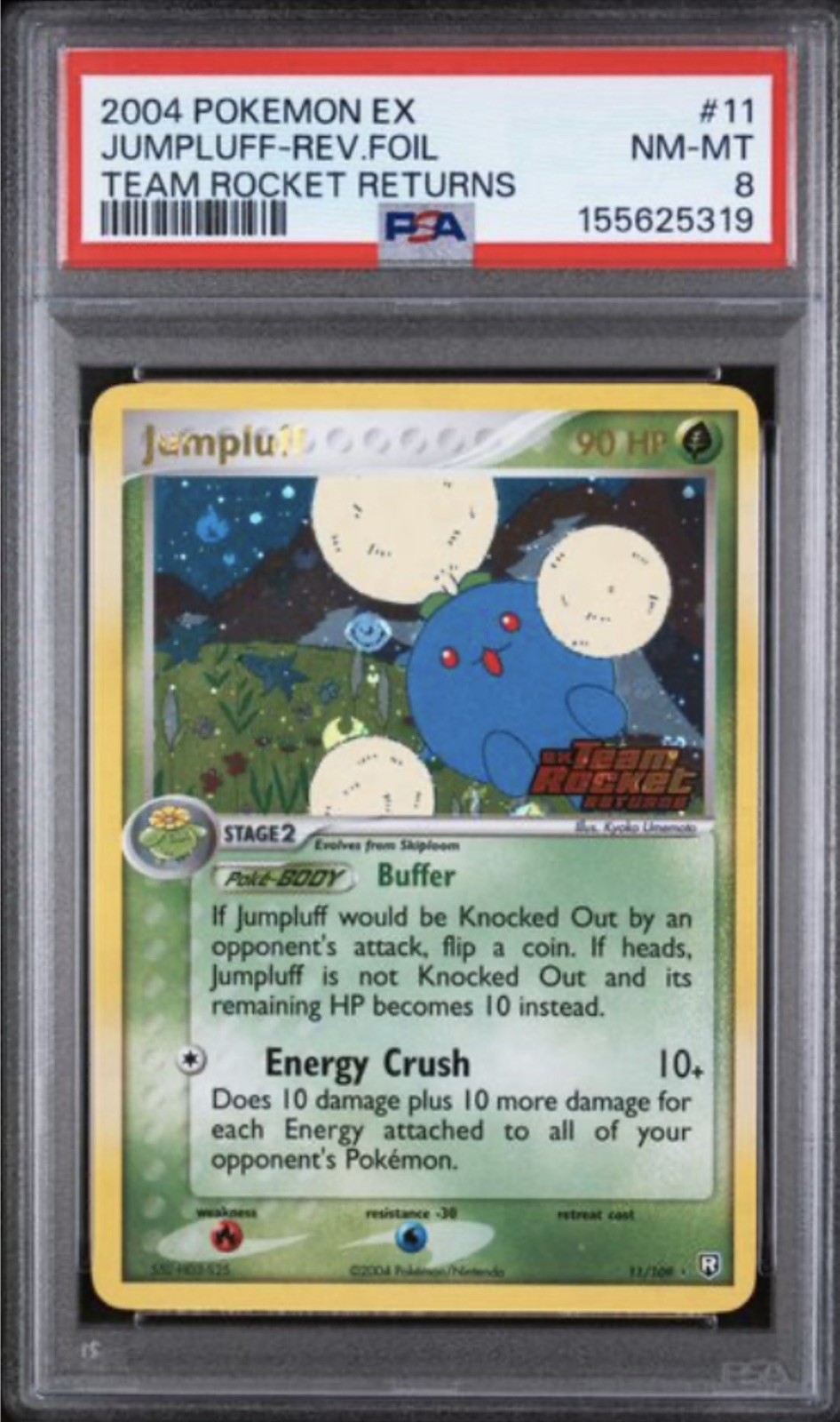 PSA 8 Jumpluff 11/109 ex Team Rocket Returns 2004 Reverse Holo Pokémon Card 