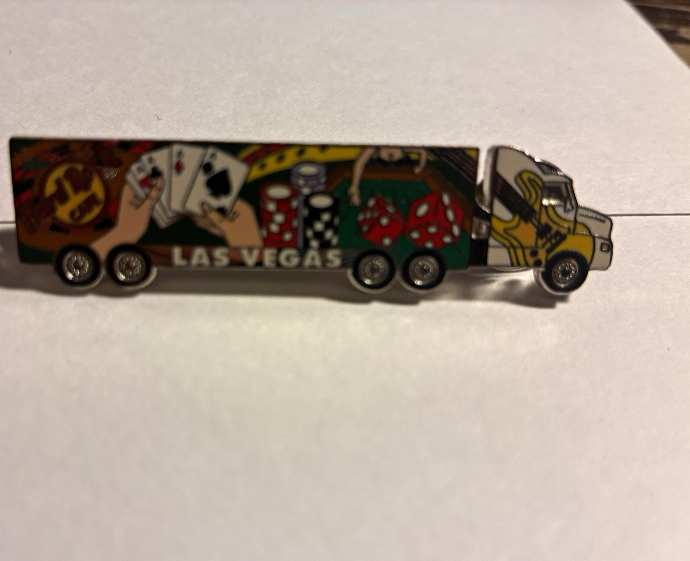 Hard Rock Las Vegas Semi Truck Guitar Pinback Collectible Lapel Pin