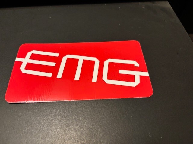 EMG Pickups Sticker CUSTOM RED GENUINE ORIGINAL 5.5X3
