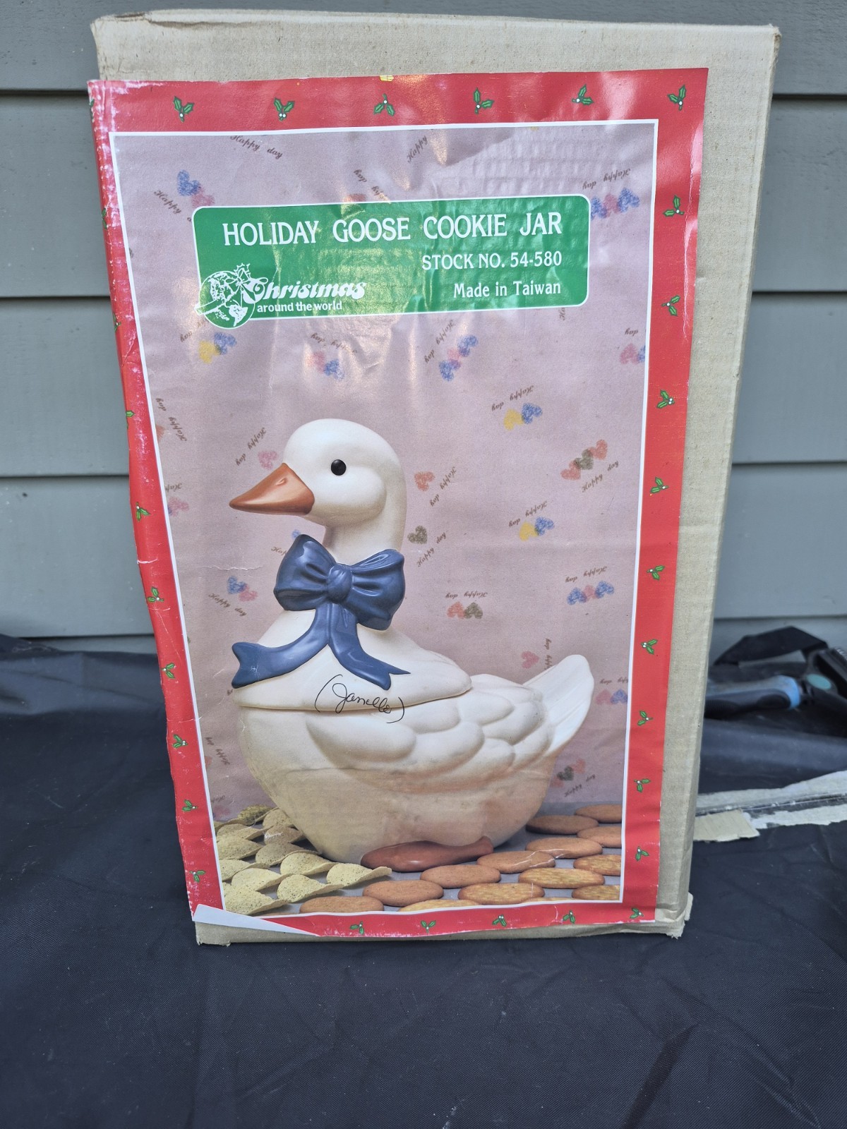 Vintage GOOSE Cookie Jar NOS New In Box #54-580 Christmas Around The World 5E
