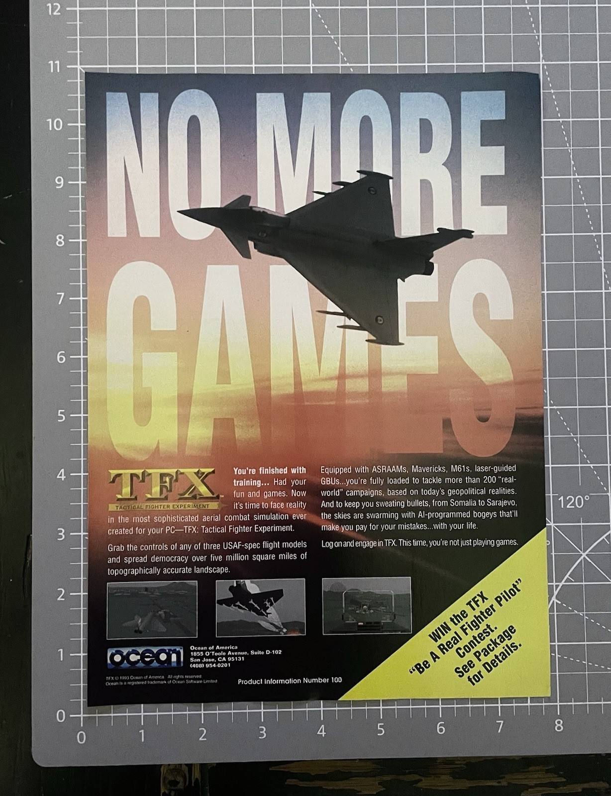 TFX Tactical Fighter Experiment 1993 Print Ad 90’s Video Game Advertisement