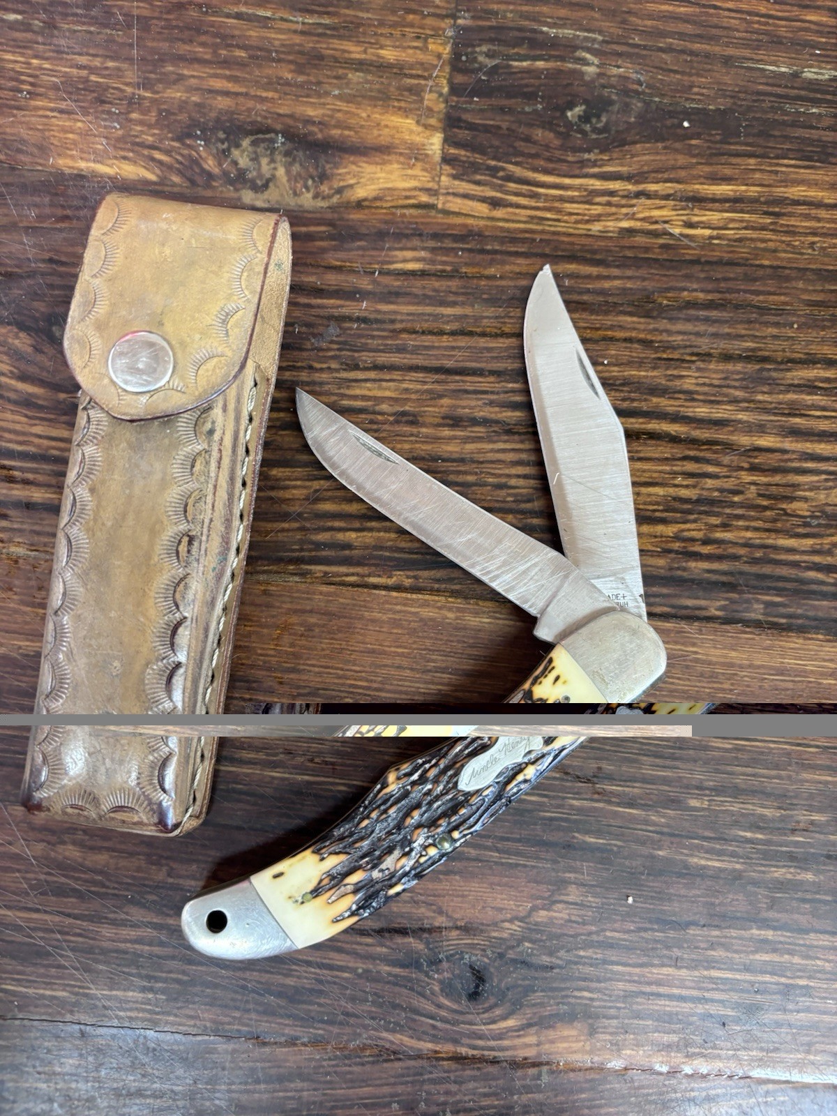 Vintage Schrade Walden UNCLE HENRY 227UH USA Folding Hunter Knife 2 Blades