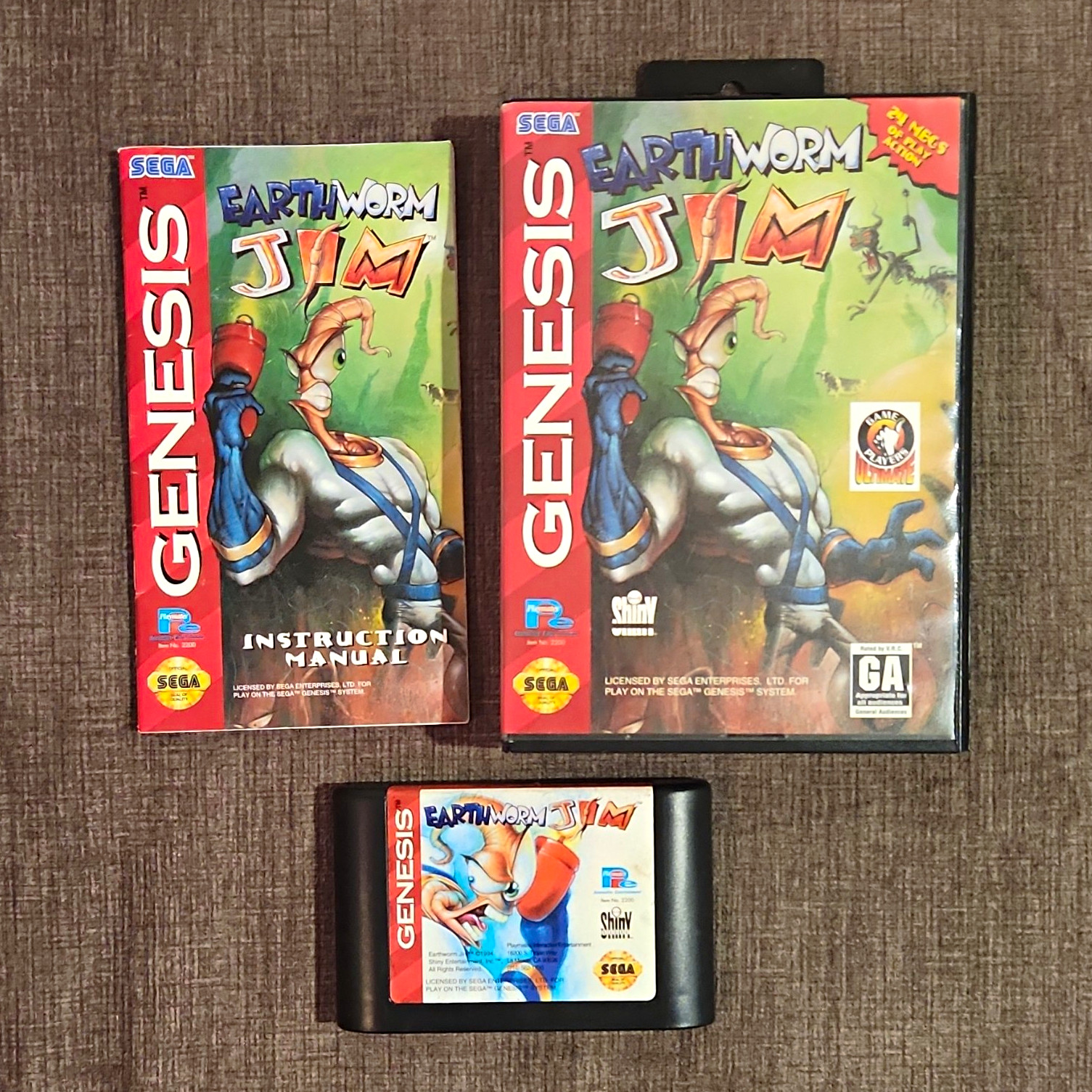 Sega Earthworm Jim Sega Genesis Complete Box Manual 1994 NTSC-U/C GA Untesed