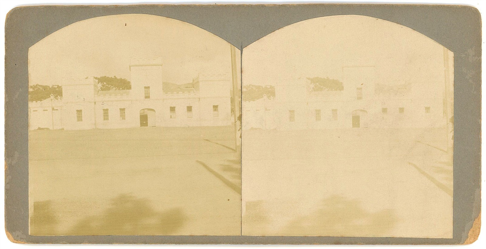 HAWAII STEREOVIEW - Honolulu - Native Barracks - OF Sampson c1898 RARE