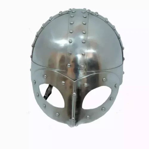 Medieval Skeleton Armour Helmet Collectibles Viking Mask Spectacle Silver Finish