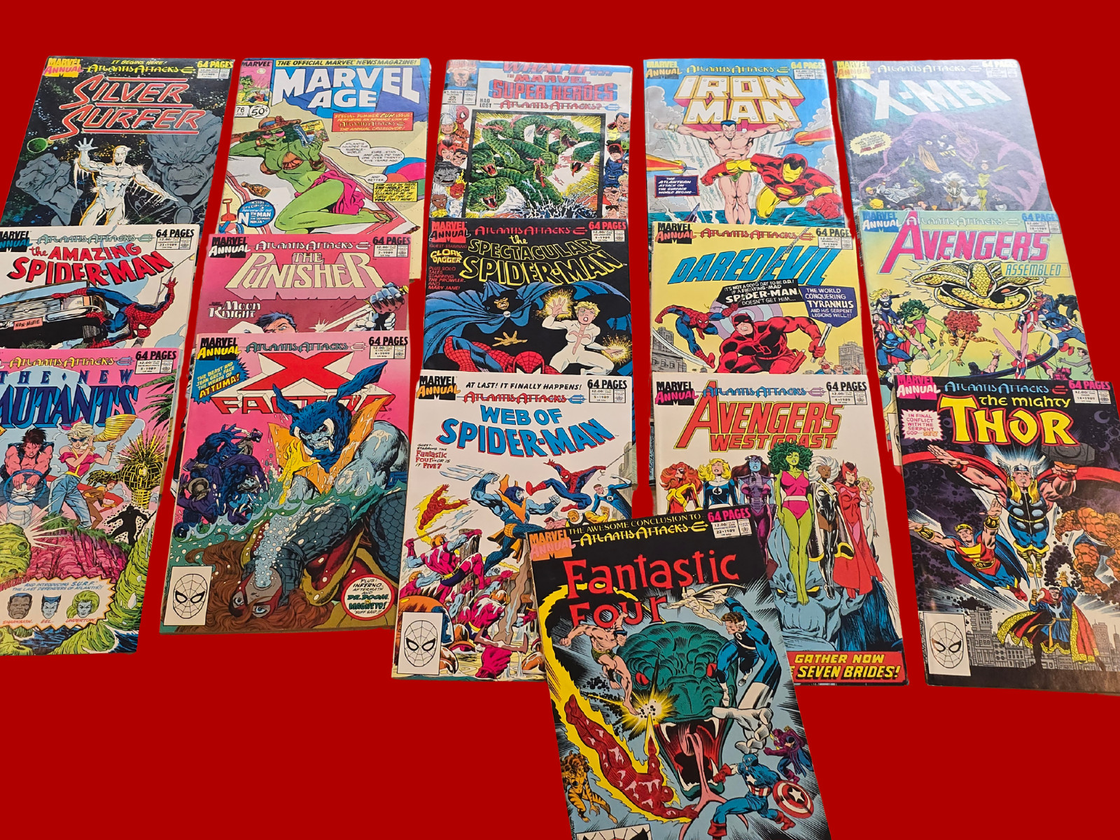 Marvel Atlantis Attacks Complete 16 Issue Set 1989 Annuals + Tie-Ins