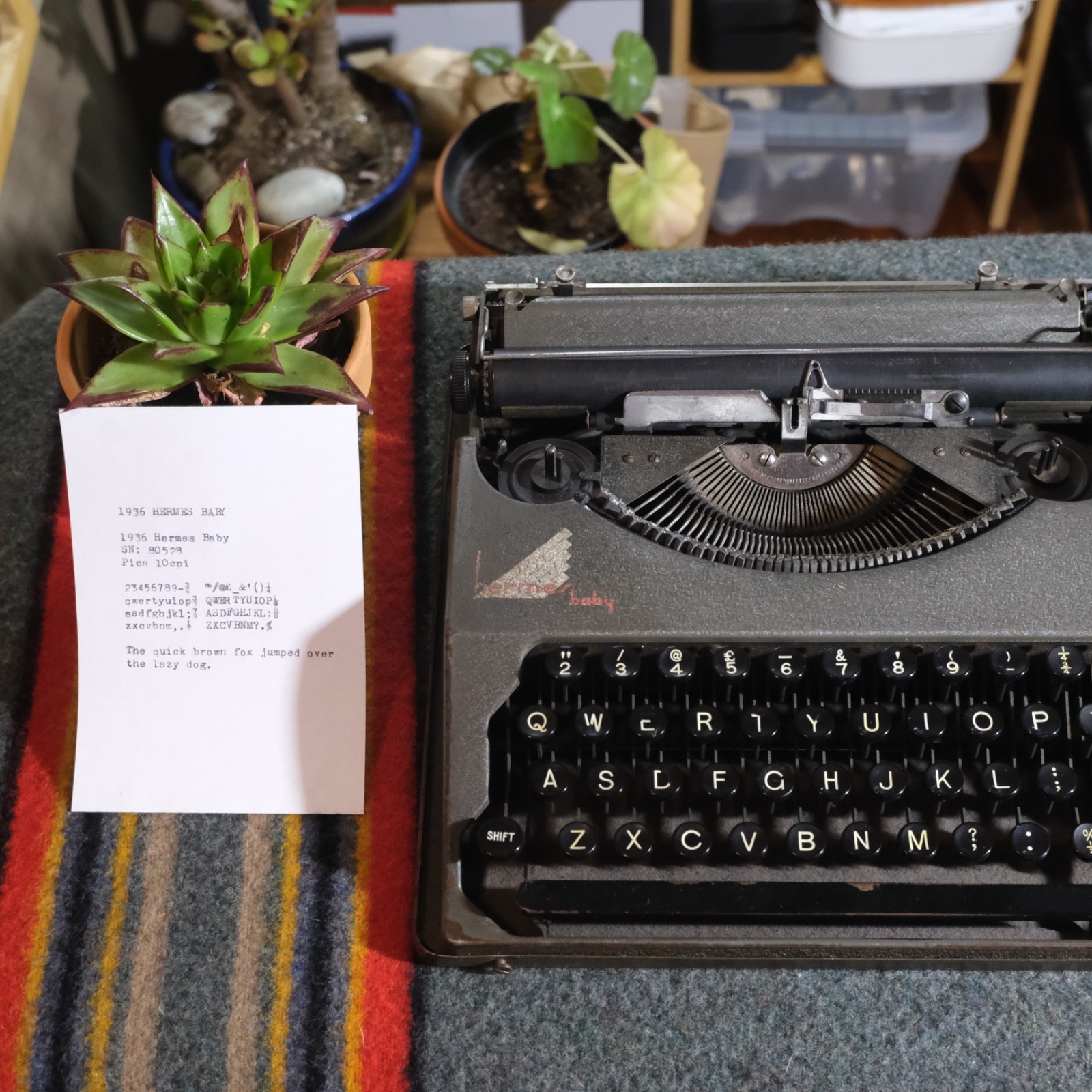 [RARE HISTORIC] 1936 Hermes Baby Portable Field Typewriter SN#80528 Tested Works