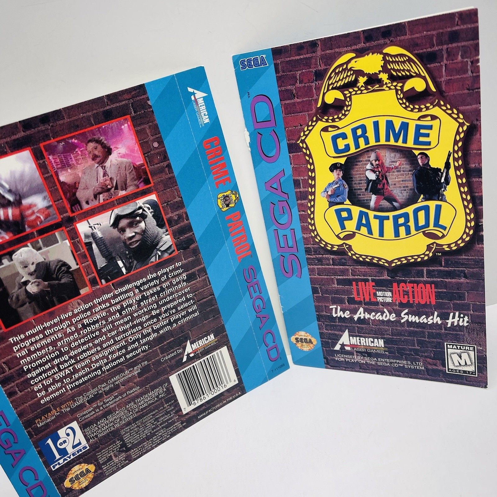 Crime Patrol (Sega Genesis CD, 1994) Original Booklet / Manual Cover & Case Art