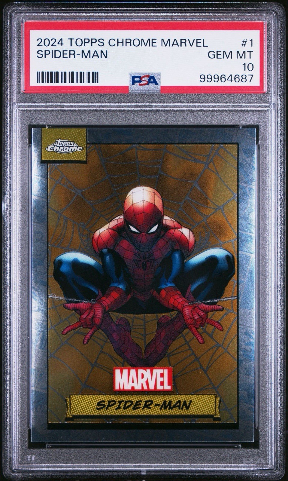 2024 Topps Chrome Marvel Spider-Man #1 PSA GEM MINT 10 🔥