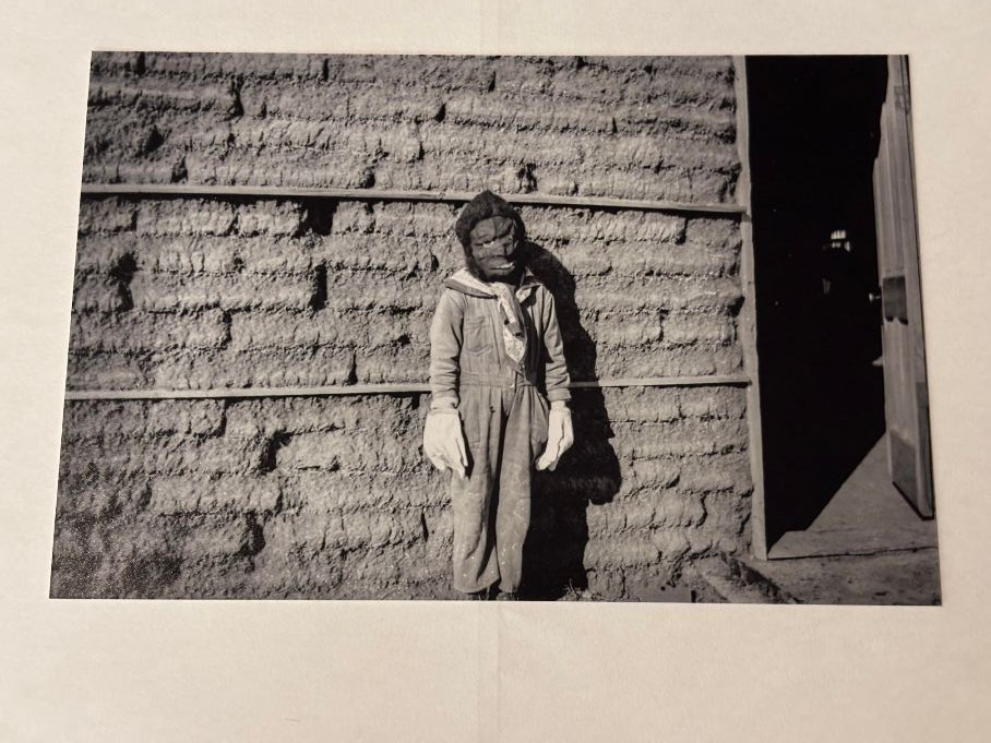 Vintage Scary Child Bizarre Halloween Costume Photo COPY Sod House