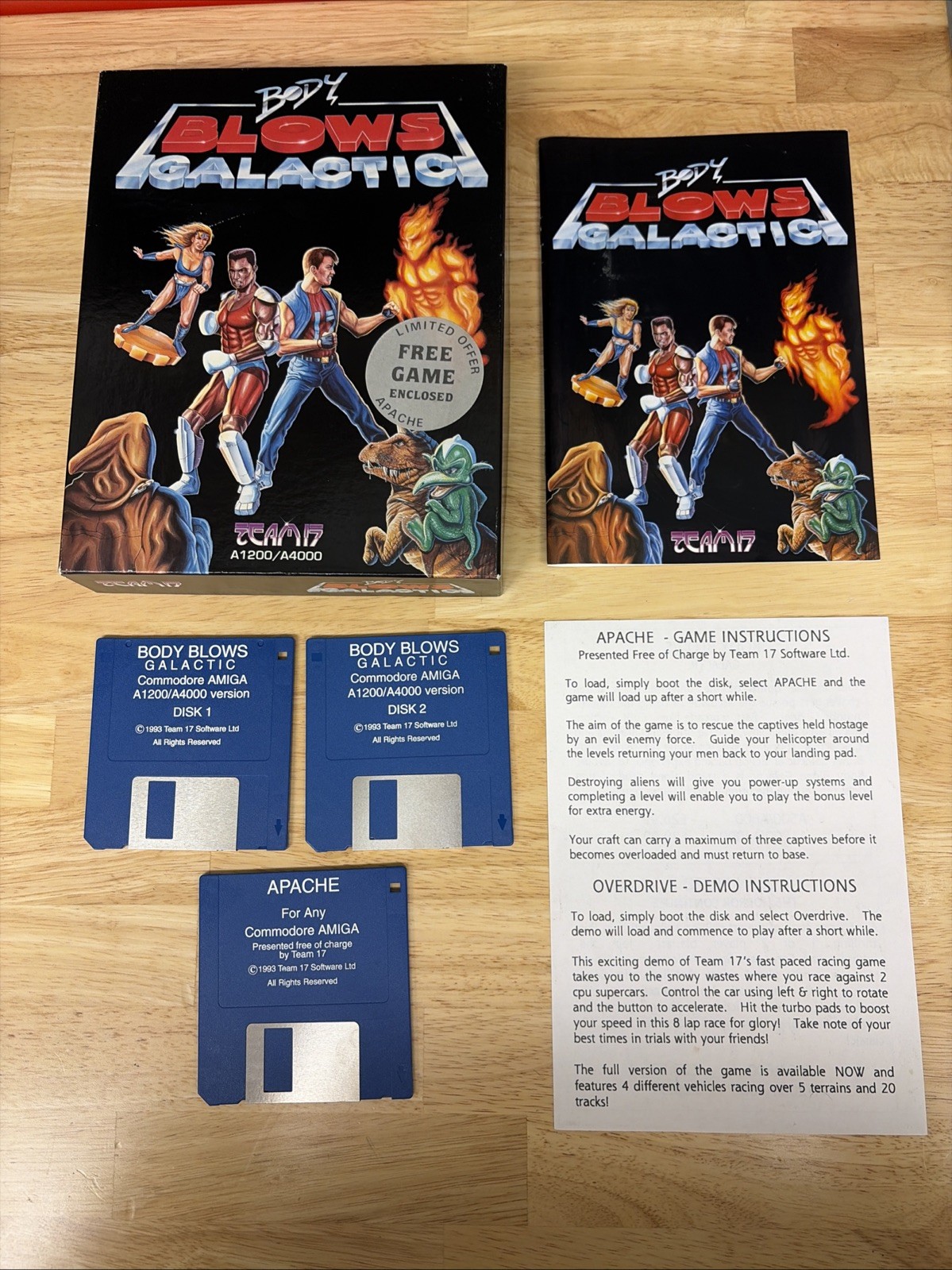 COMMODORE AMIGA A1200 A4000 BODY BLOWS GALACTIC FLOPPY DISK VIDEO GAME BIG BOX