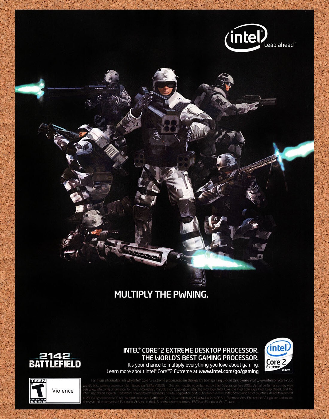 2007 Battlefield 2142 Intel Core 2 Original Advertisement / Retro Promo v3