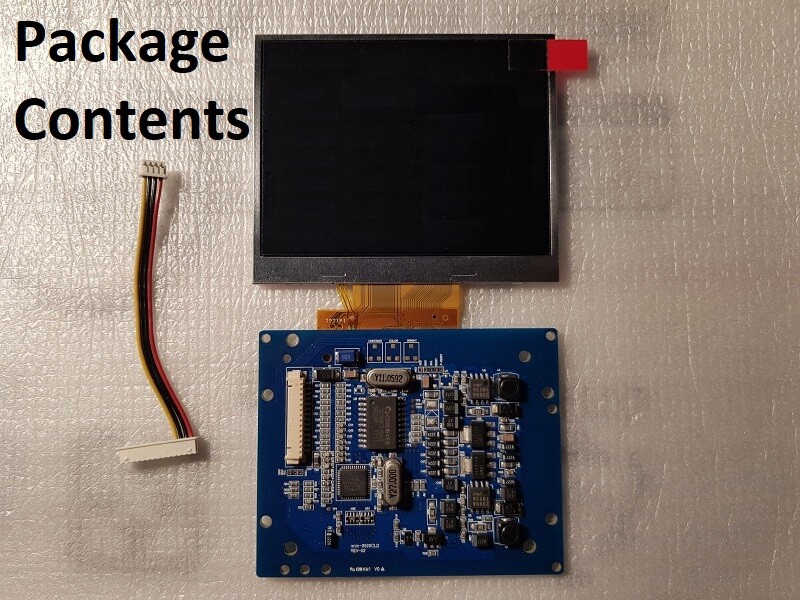 Sega Nomad LCD TFT Screen w/ Driver Board and Wiring Harness Kit