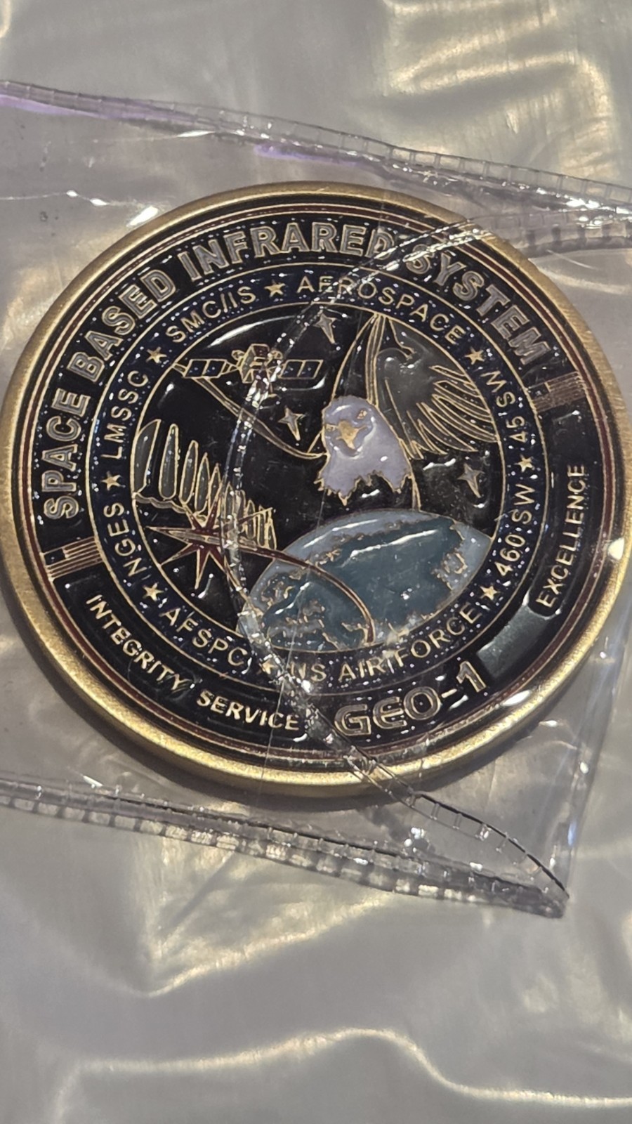 SBIRS GEO-1 Space Based Infrared System USAF Space Force Challenge Coin Lockheed