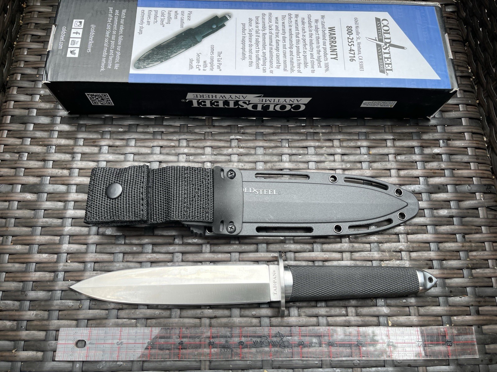 Cold Steel Tai Pan VG-10 San Mai 7.5 Inch Tai Pan with Secure EX Sheath 35AA