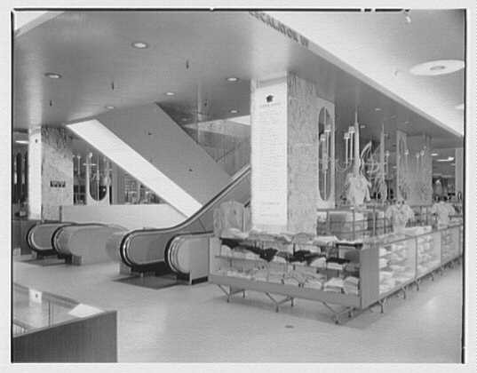 Photo:Valley Stream NY Gimbels Department Store Escalator 1960s Interior