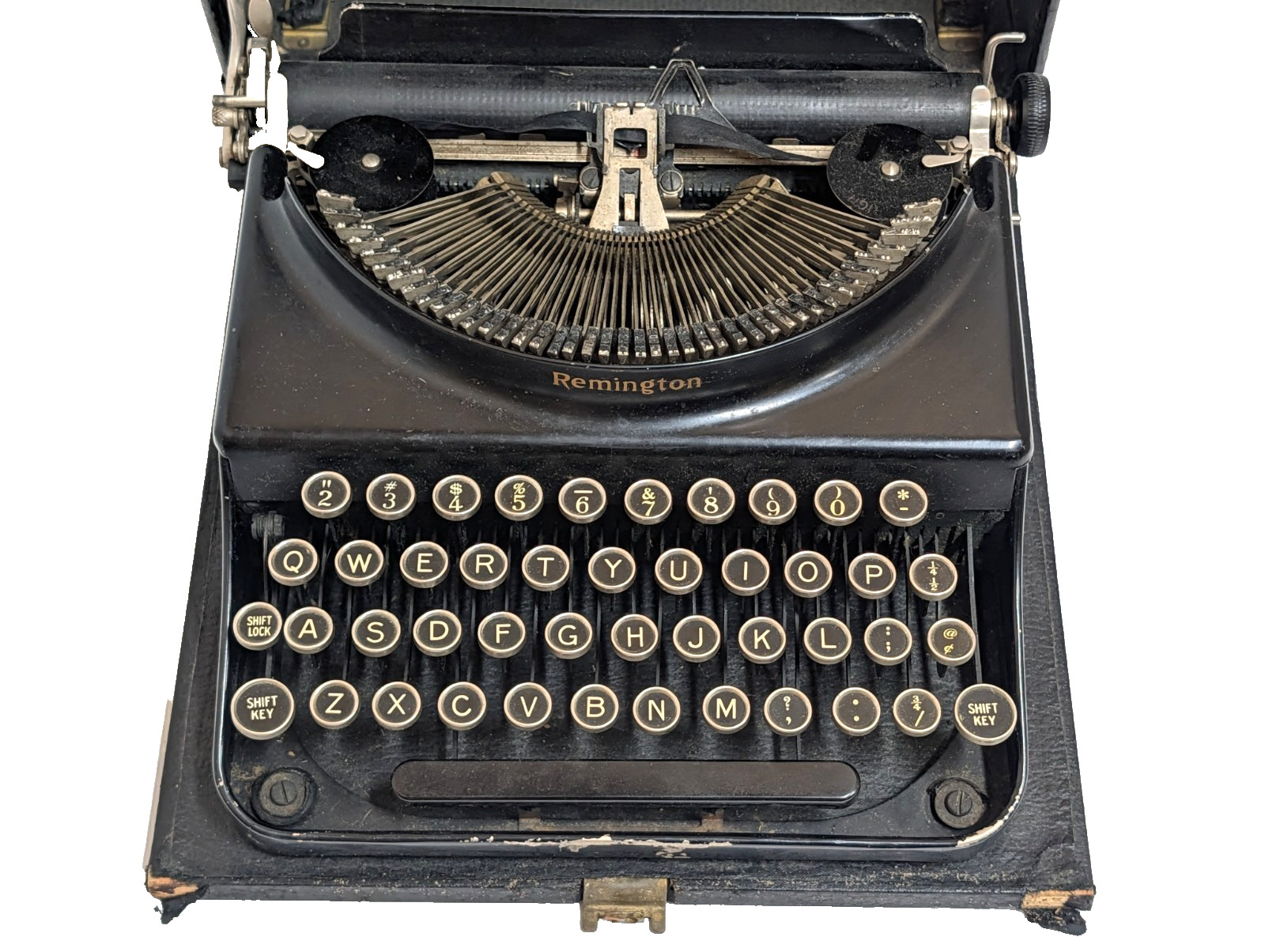 1935 Remington Noiseless Portable Typewriter Black w/ Case