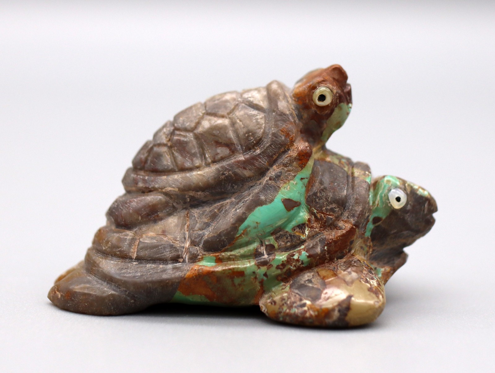 Ron Laahty (d) Royston Turquoise Zuni Sea Turtles Fetish