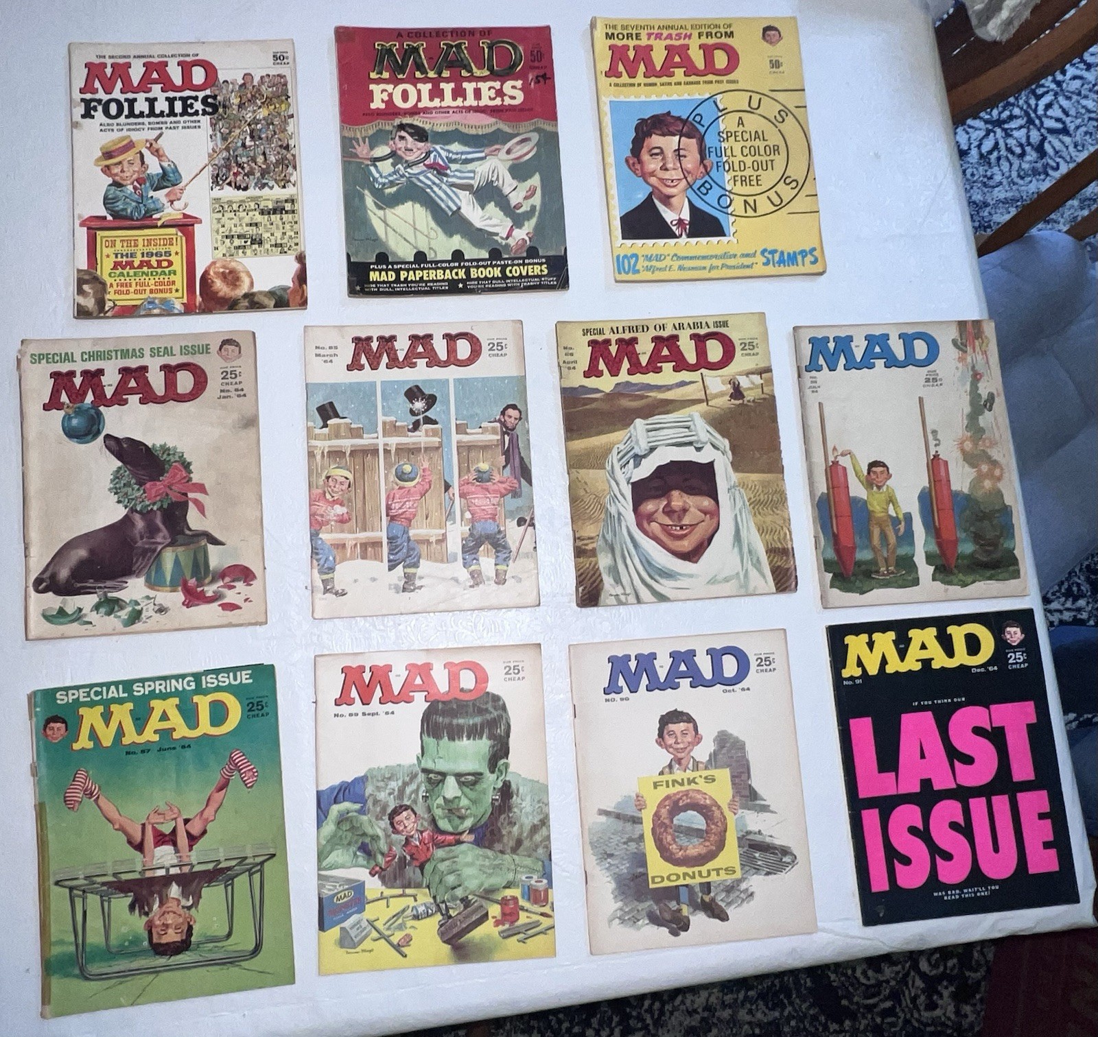Vintage MAD Magazine Lot 1960s Alfred E Neuman Comics 12 Issues + Specials