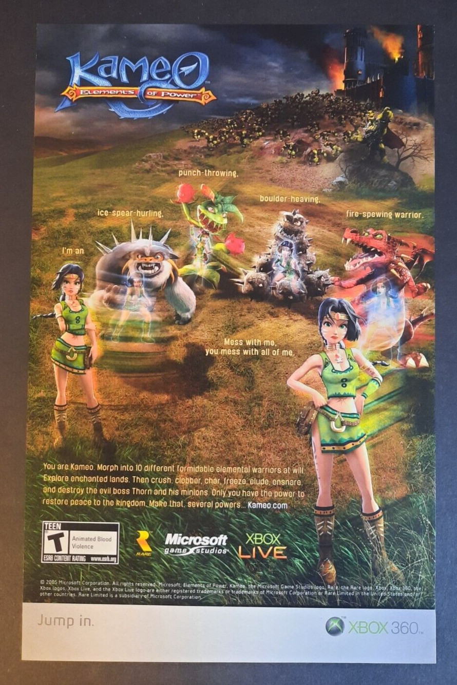 2005 KAMEO: Elements of Power Video Game Promo Art XBOX ~ Print Ad/Ad Page