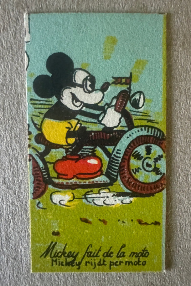 1930s Chocolaterie Rubis Verviers Mickey fait de la moto