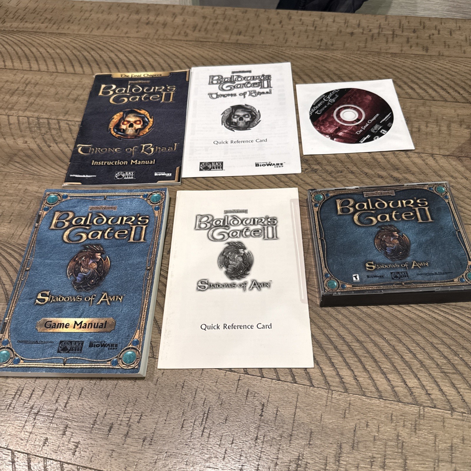 Baldur's Gate 2 II - Shadows of Amn - PC & Throne of Bhaal CD Manual Reference