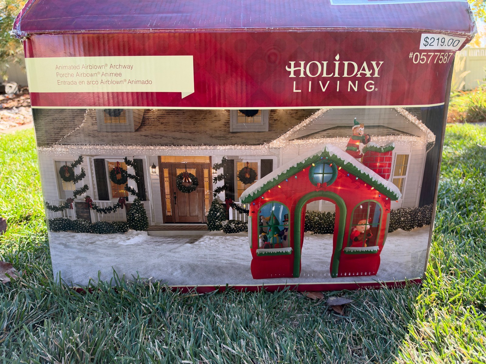 2014 Gemmy Holiday Living 10.5 Ft Animated Christmas Archway Inflatable 89968