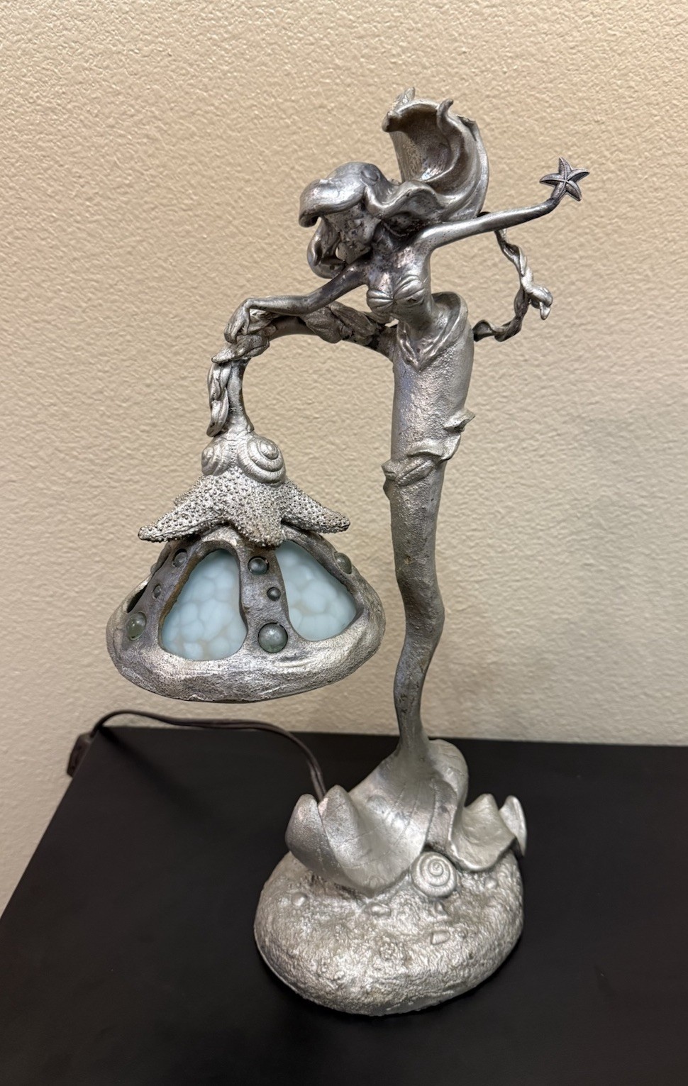 Disney 16” The Little Mermaid Jodi Daily Ariel Painted Bronze Lamp LE 1000 RARE