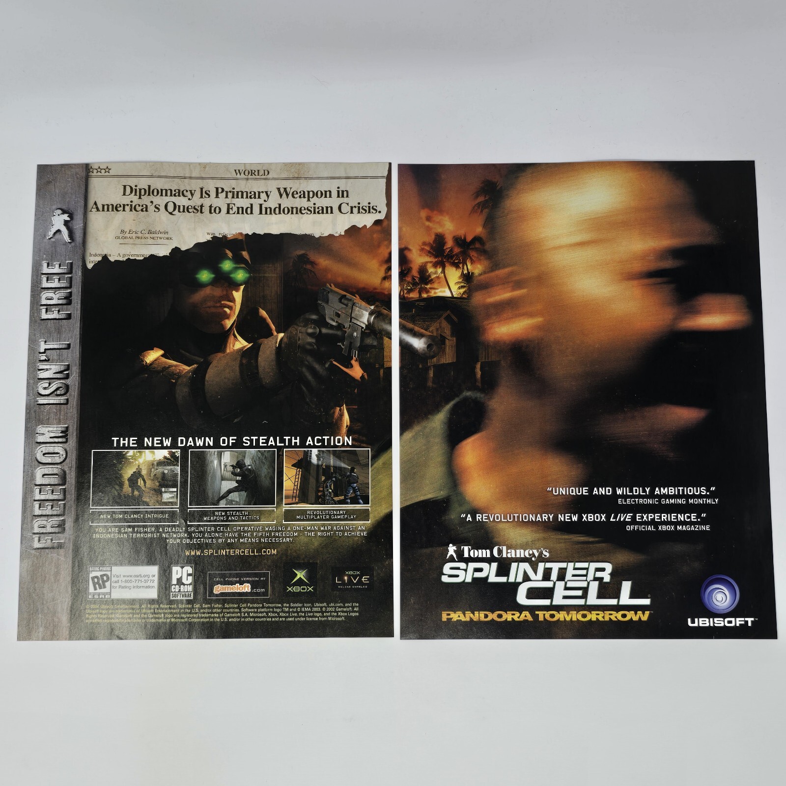 Splinter Cell Pandora Tomorrow Print Ad/Poster Official Ubisoft Promo Art