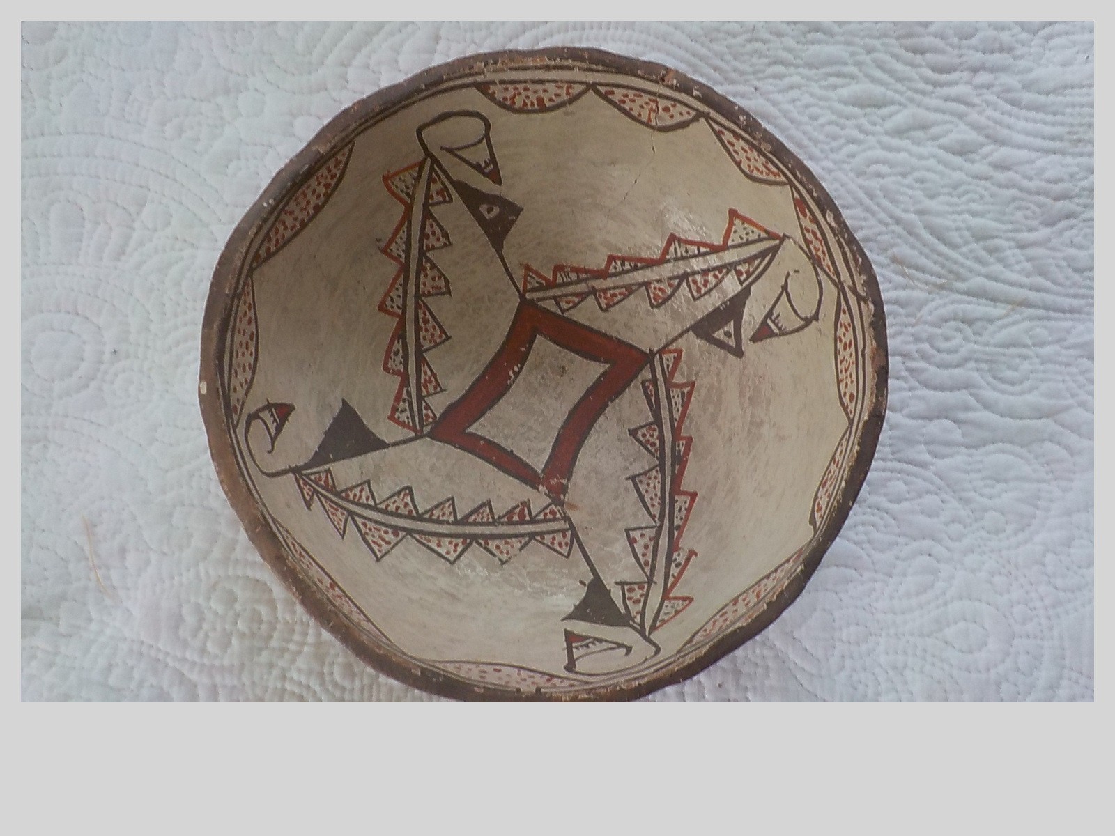 Zuni Dough Bowl Pottery  c. 1890  Size 3.5\