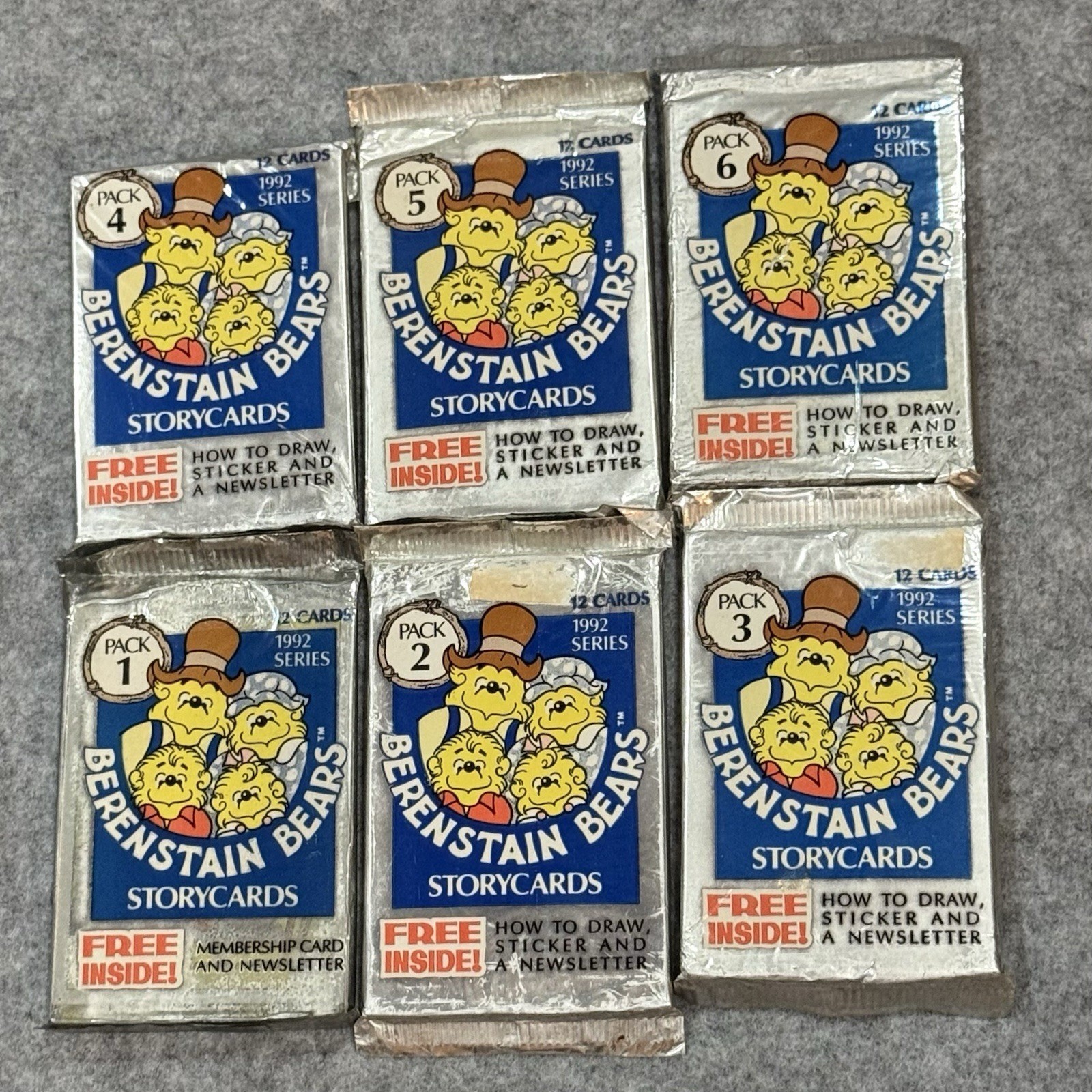 1992 Berenstain Bears Storycards Trading Card Pack Lot Sets 1-6 Sealed Vintage