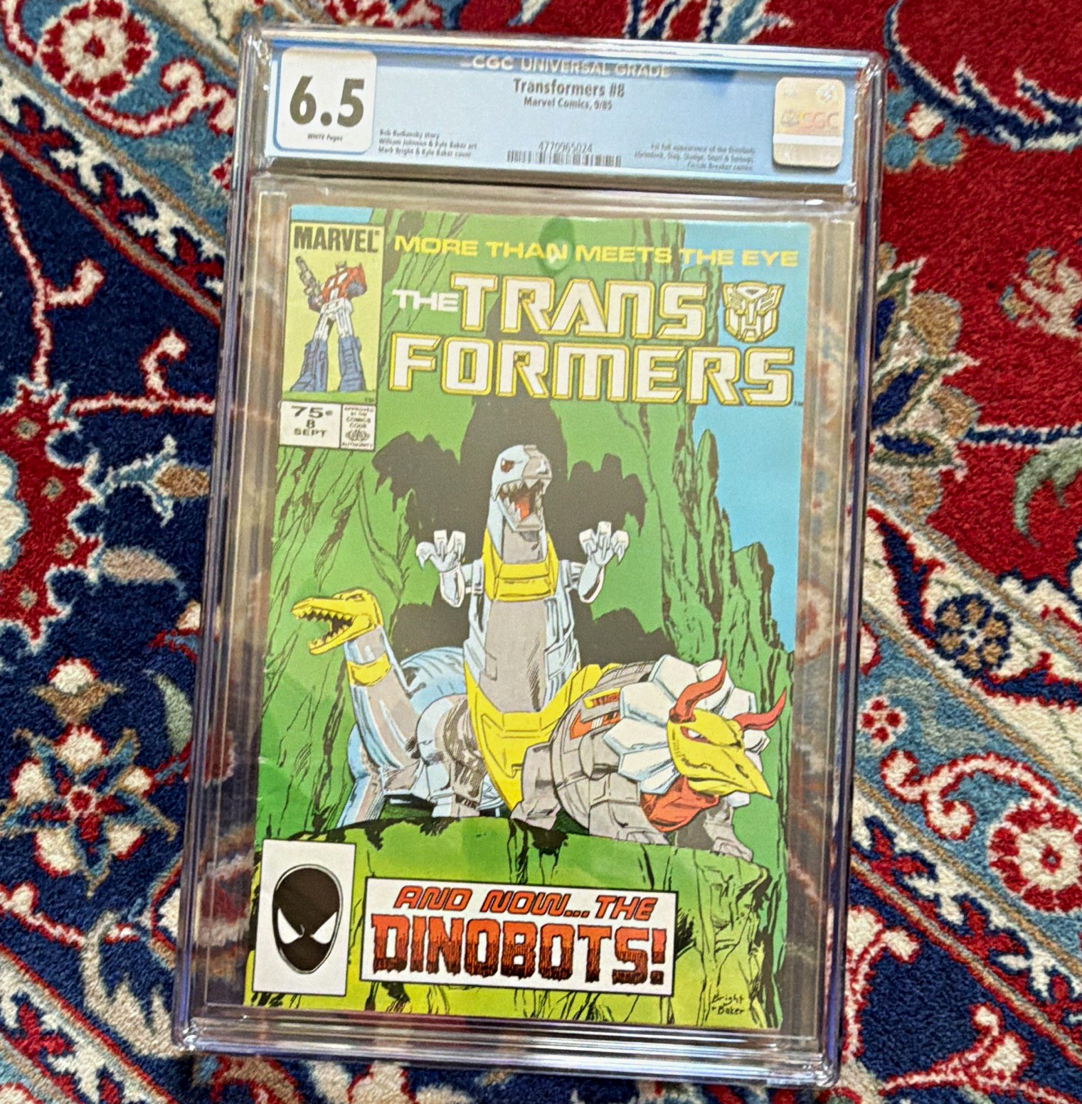 The Transformers #8 CGC 6.5 (1985) Marvel Comics 1st Dinobots White Pages Hot