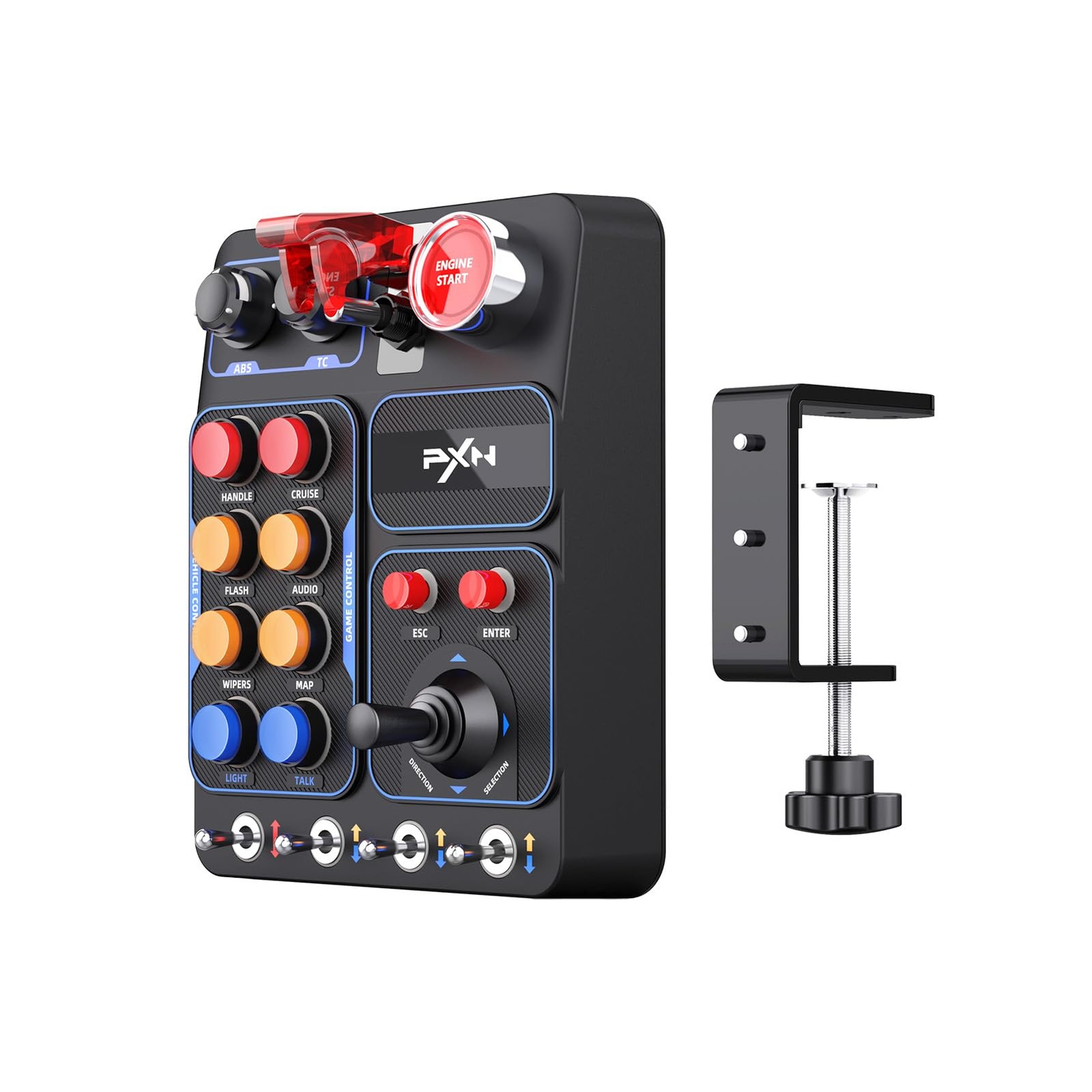 PXN CB1 Racing Button Box USB PC 7.25 x 5.68 x 3.1 inches, Black