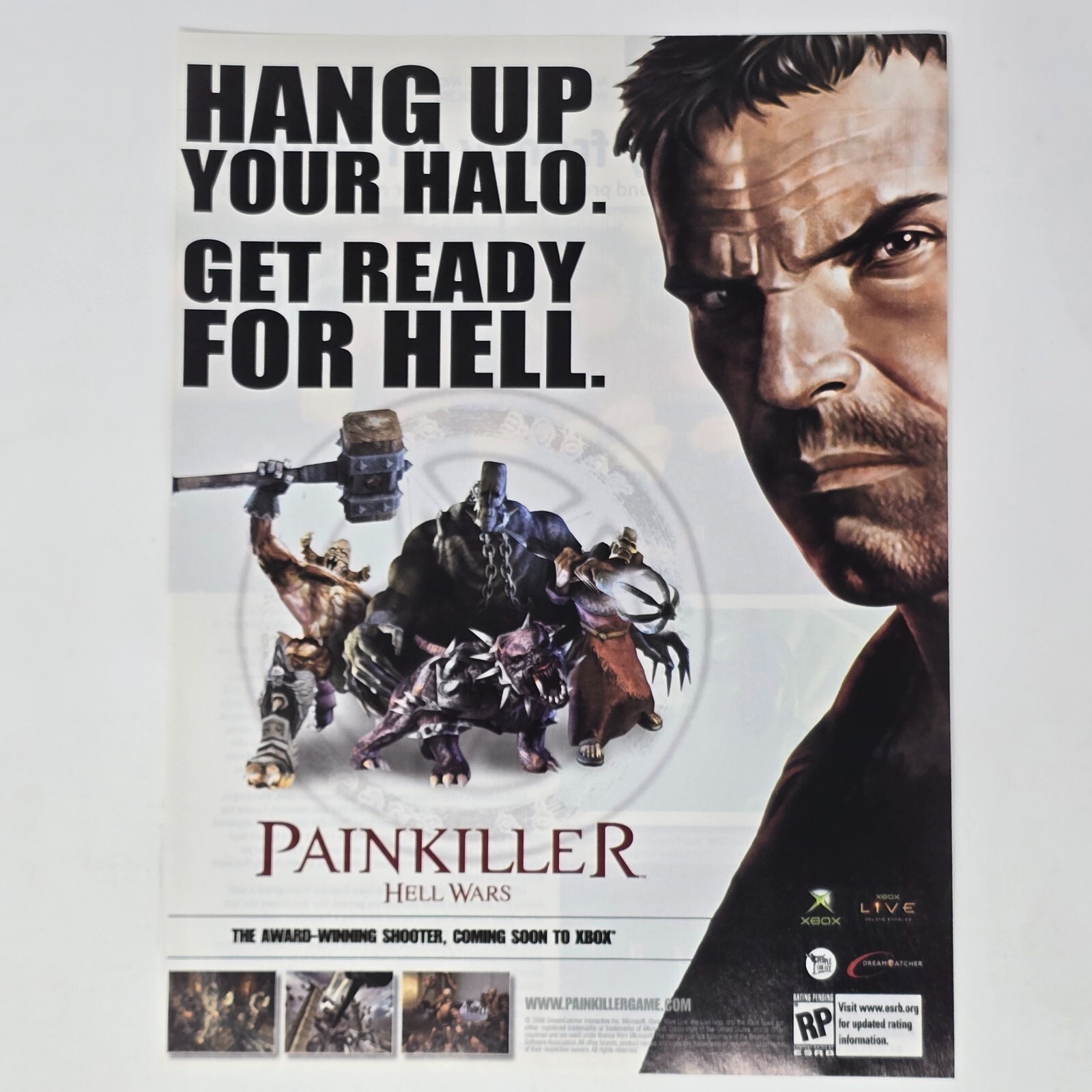 Painkiller Hell Wars Microsoft Xbox Hang Up Print Ad/Poster Promo Art