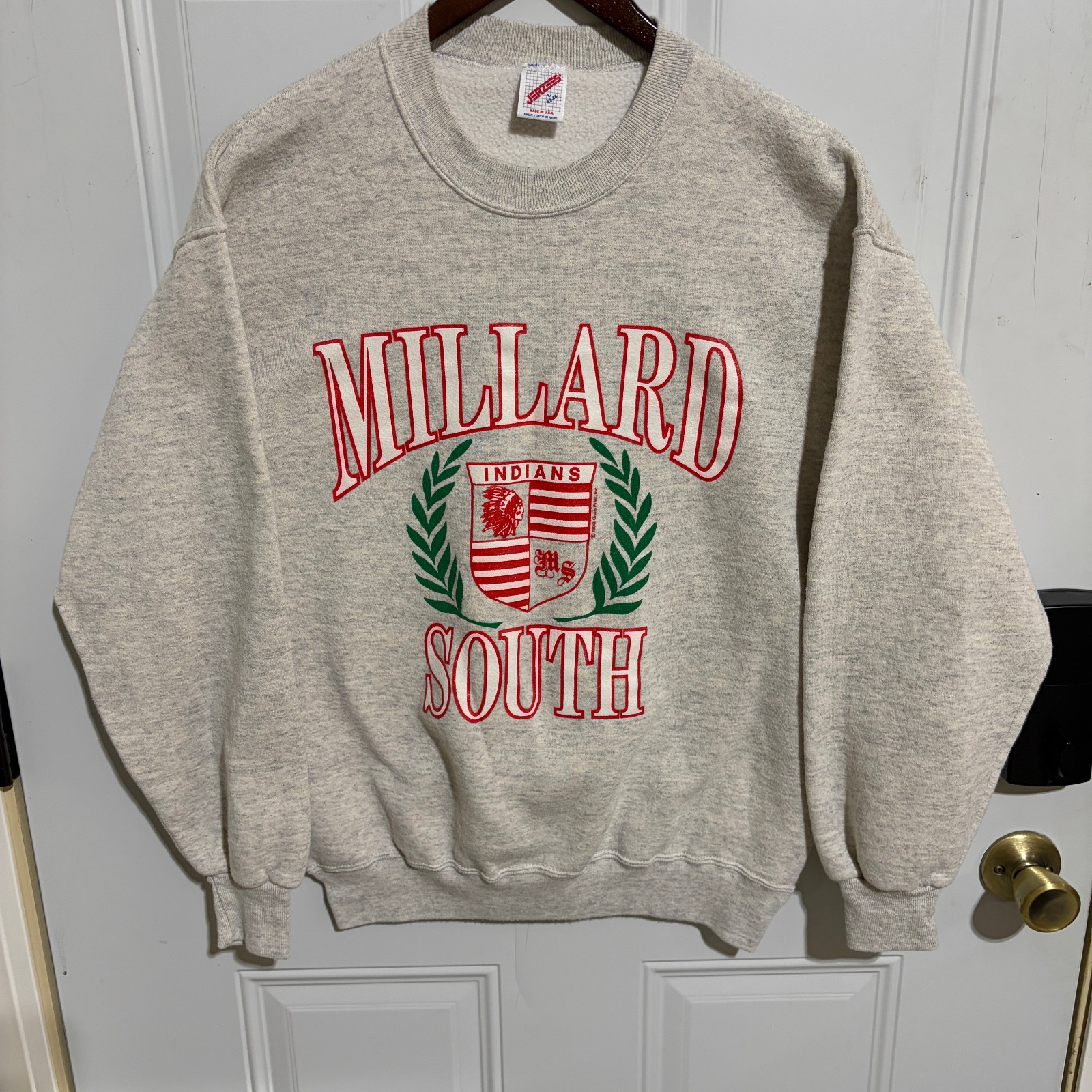 Vtg 90\'s Millard South High School Omaha USA T Sweatshirt Size Large 1990