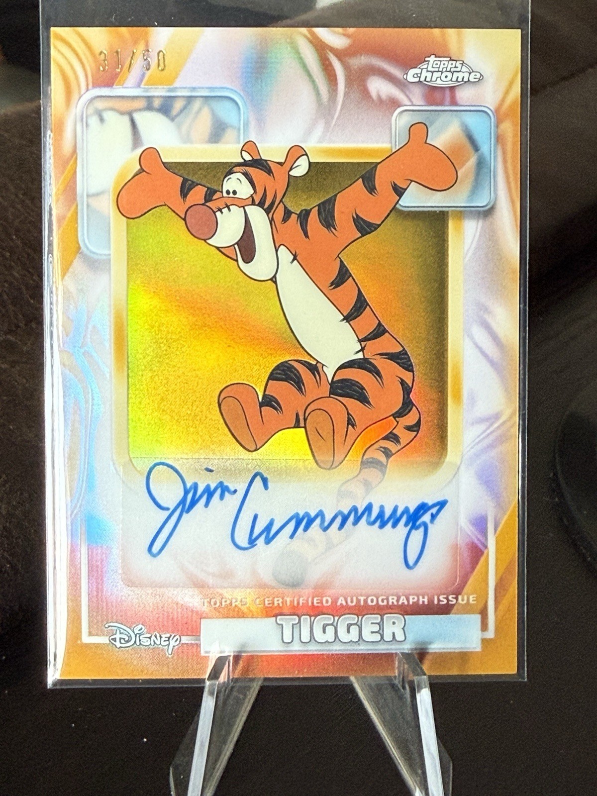 2026 Topps Chrome Disney TIGGER  Gold #/50  VOICE Jim Cummings Auto