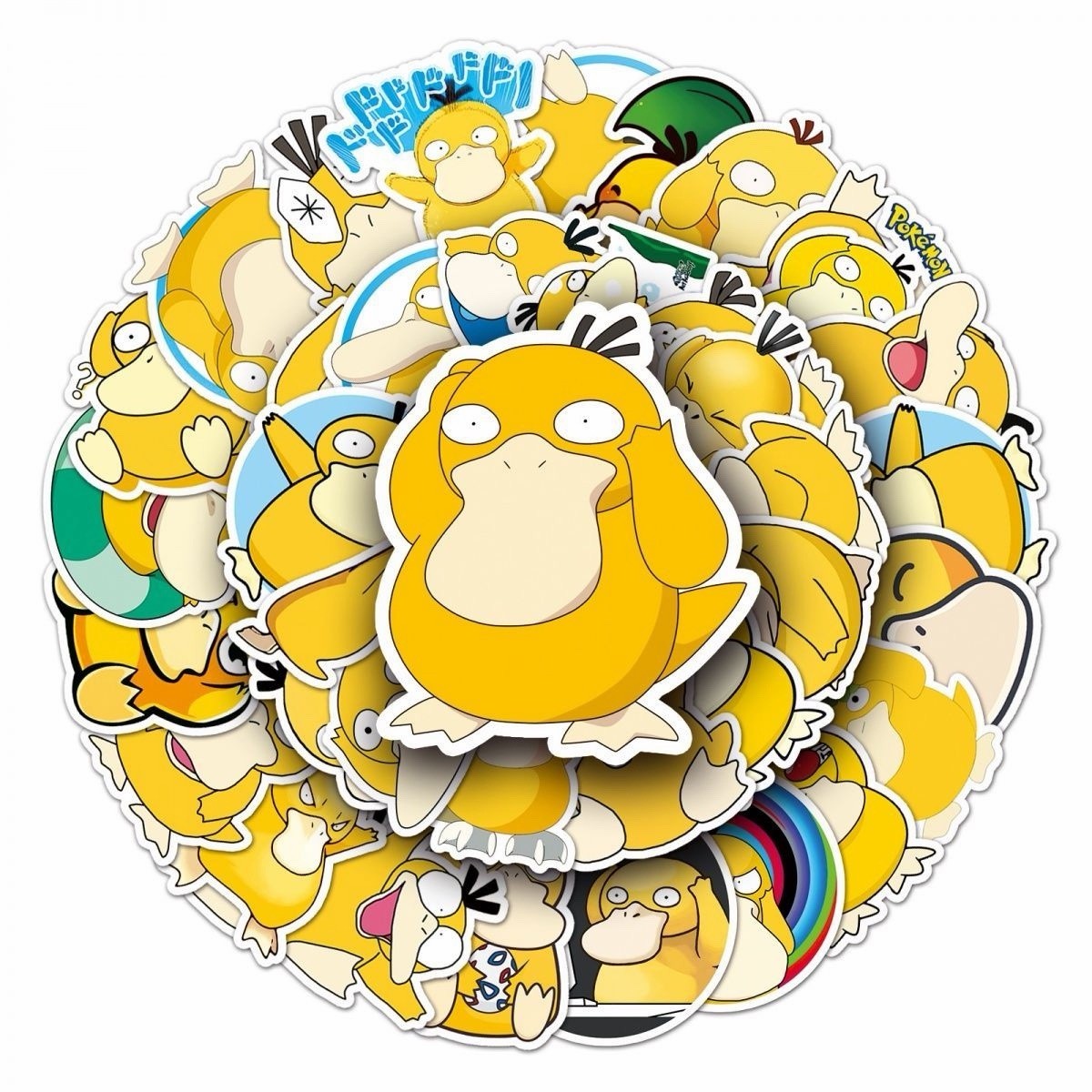 🟡50PCS Funny Psyduck Stickers Pokemon Waterproof Decal Pack- Us Sller