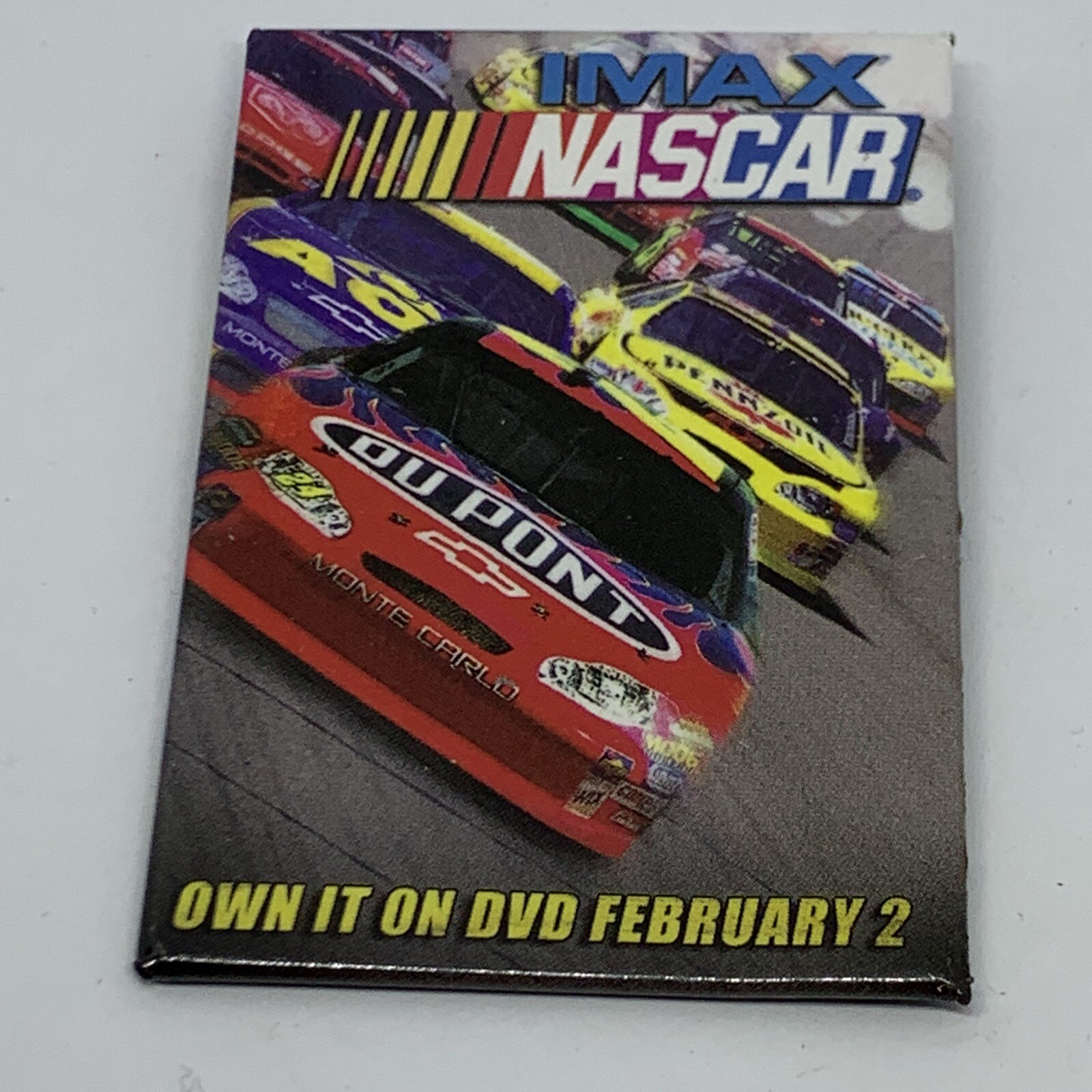 Vintage IMAX Nascar Movie Button Advertising Wal Mart Employee Pin