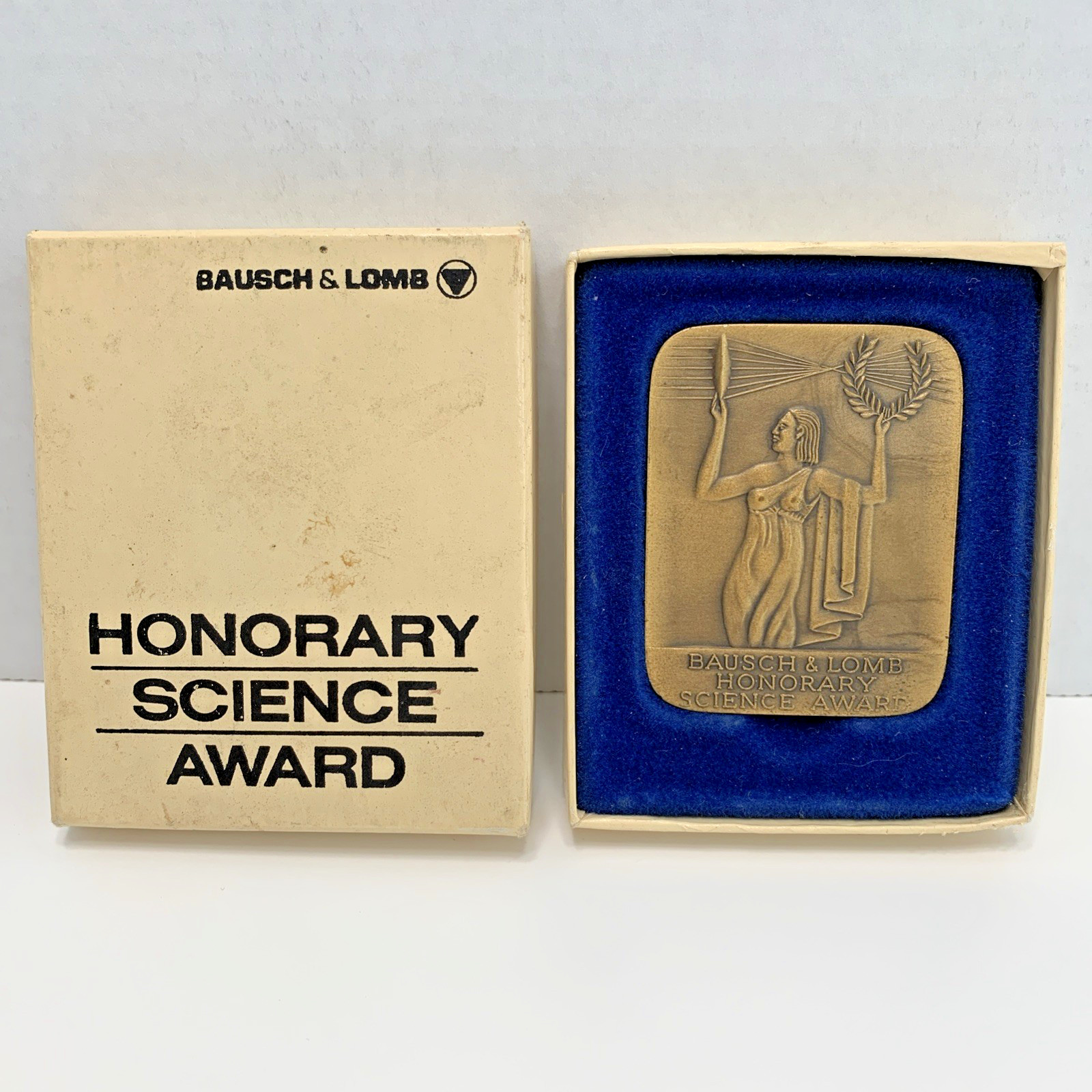 Vintage Bausch & Lomb Honorary Science Award In Box ~ 1933 Art Deco Design