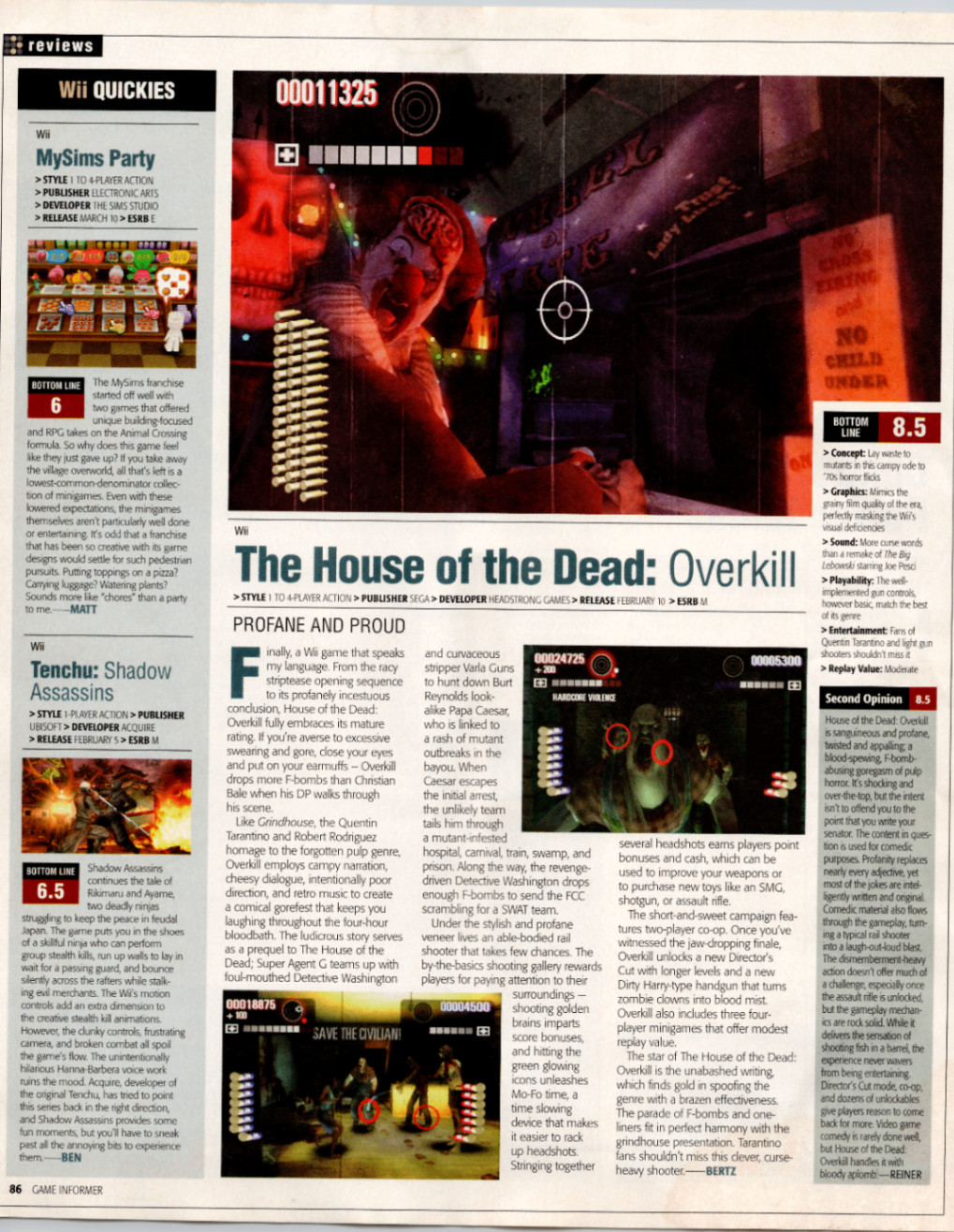 Game Informer Wii Quickies Magazine Review Page 2009 MySims Party