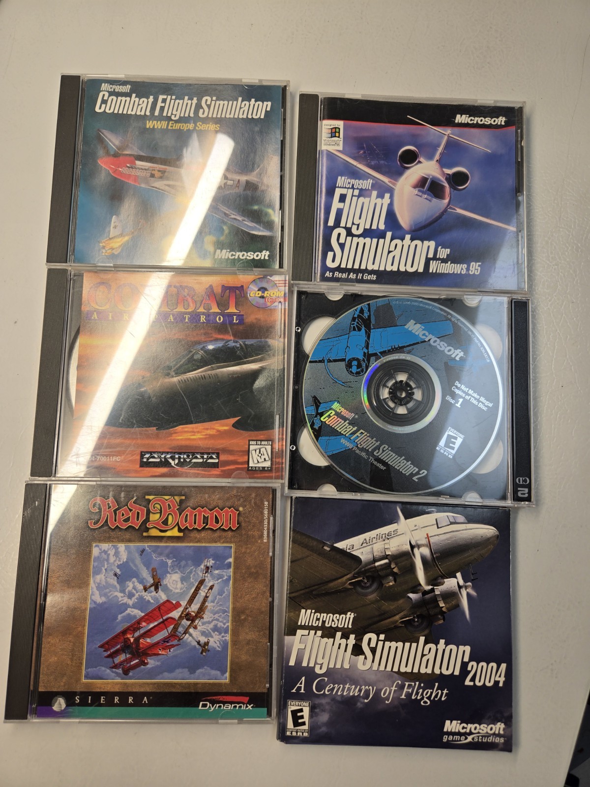 Lot Of 6 Vtg Microsoft Flight Simulator PC Game Combat 2004 Win 95 Red Baron